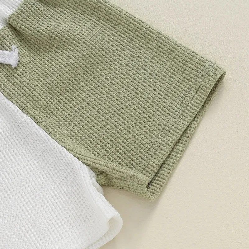 2Pcs Baby Boy Summer Contrast Color Clothing Set