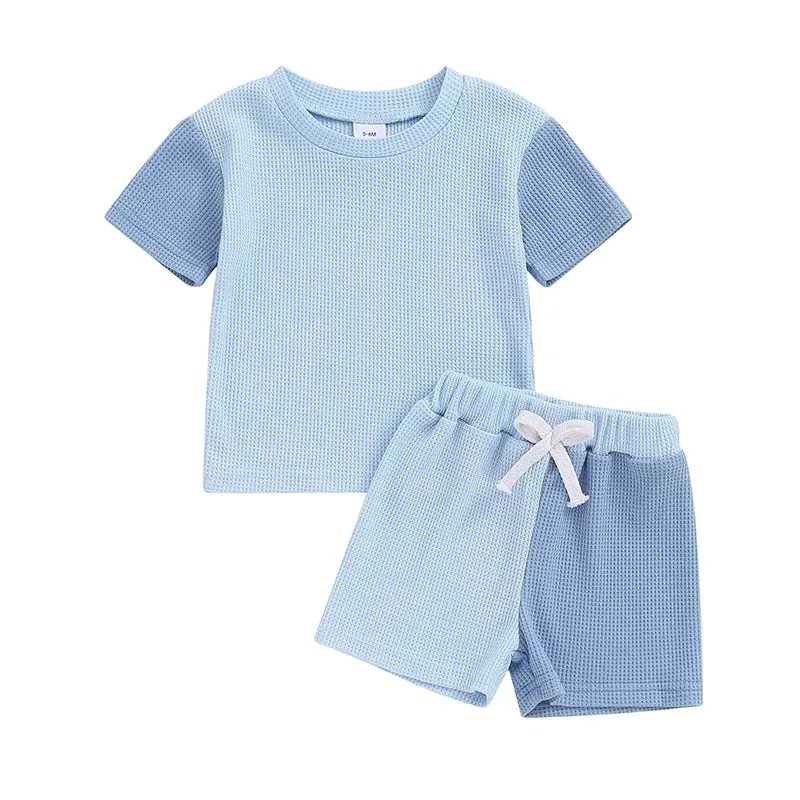 2Pcs Baby Boy Summer Contrast Color Clothing Set