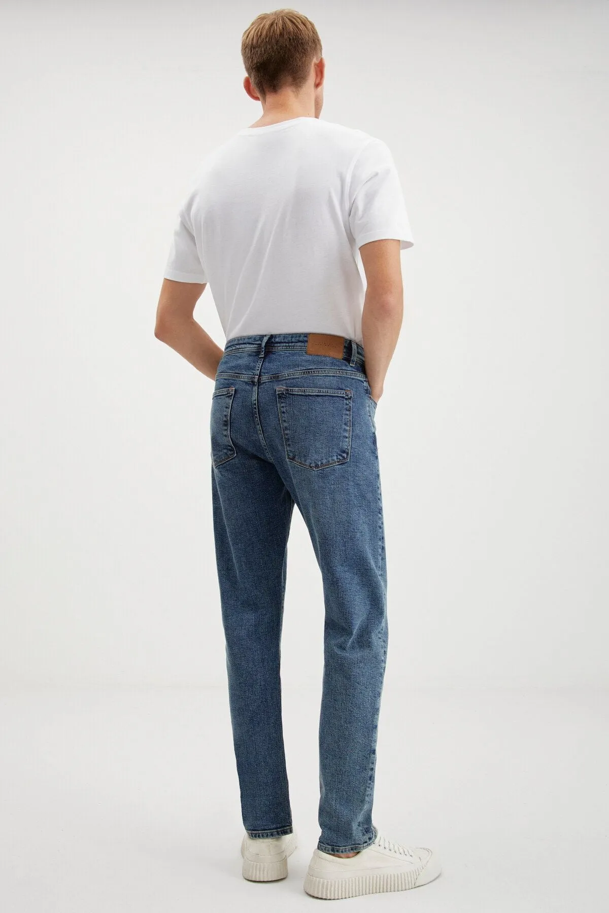 Antonıa Erkek Tappared Fit Boru Paça Kalın Dokulu Esnek Yapılı Magic Denim Kot Açık Mavi Jeans