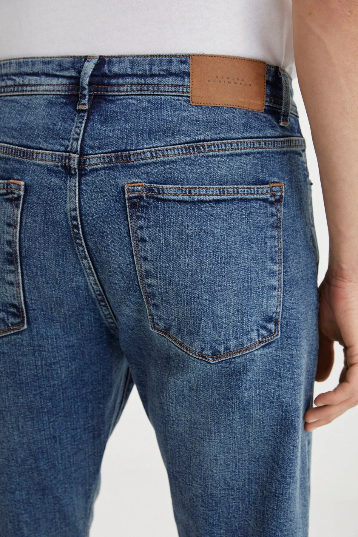 Antonıa Erkek Tappared Fit Boru Paça Kalın Dokulu Esnek Yapılı Magic Denim Kot Açık Mavi Jeans