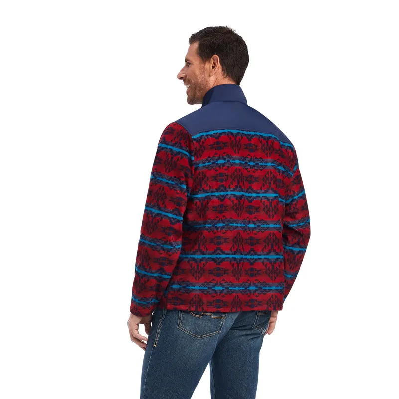 'Ariat' Men's Basis 2.0 1/4 Zip - Southwest Red