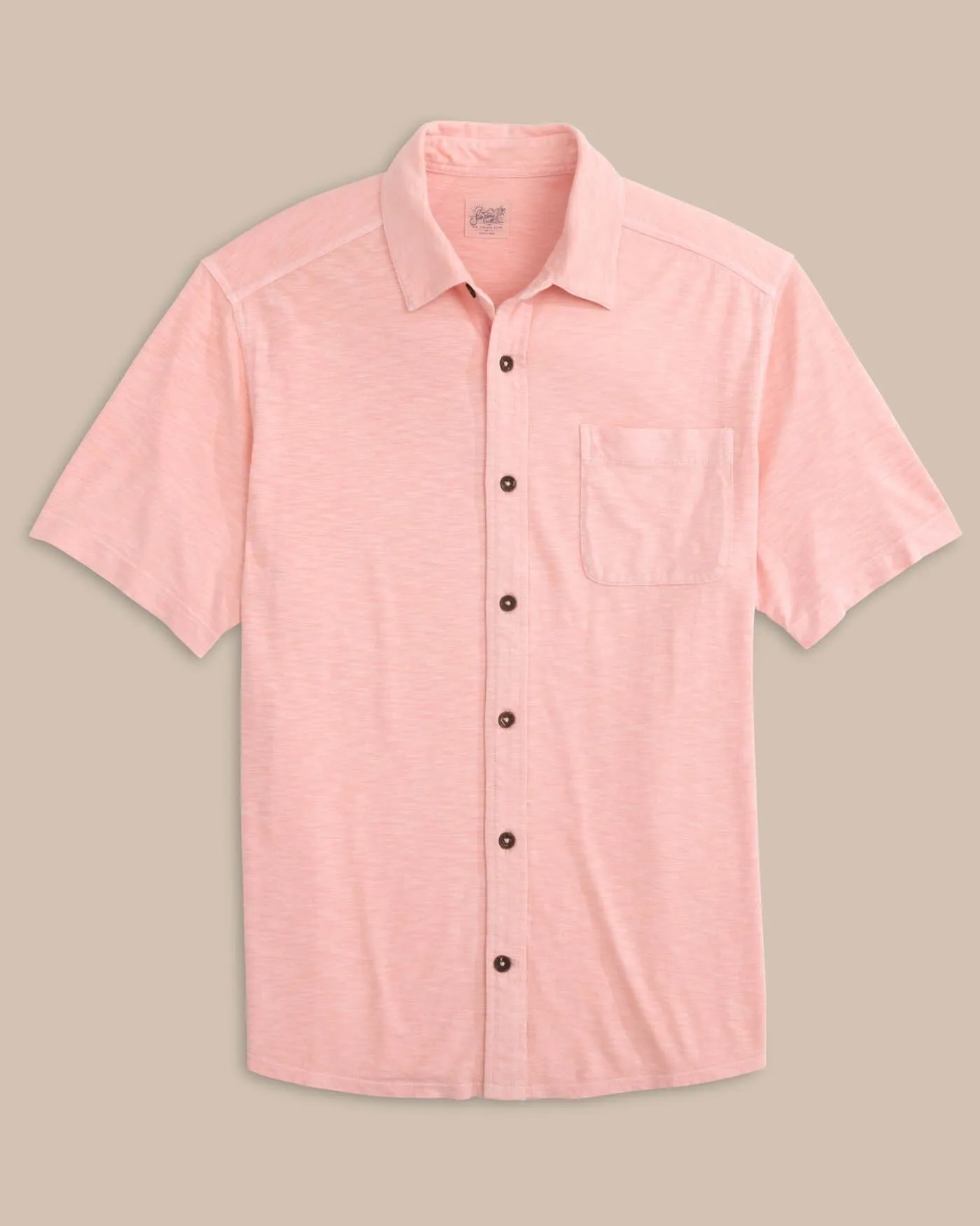 Beachcast Solid Knit Short Sleeve Sport Shirt - Pale Rosette Pink