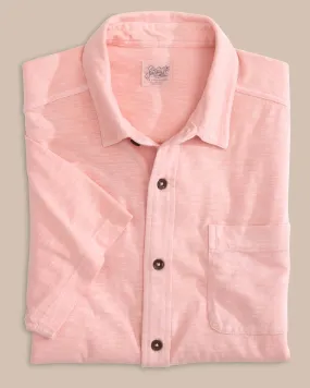 Beachcast Solid Knit Short Sleeve Sport Shirt - Pale Rosette Pink