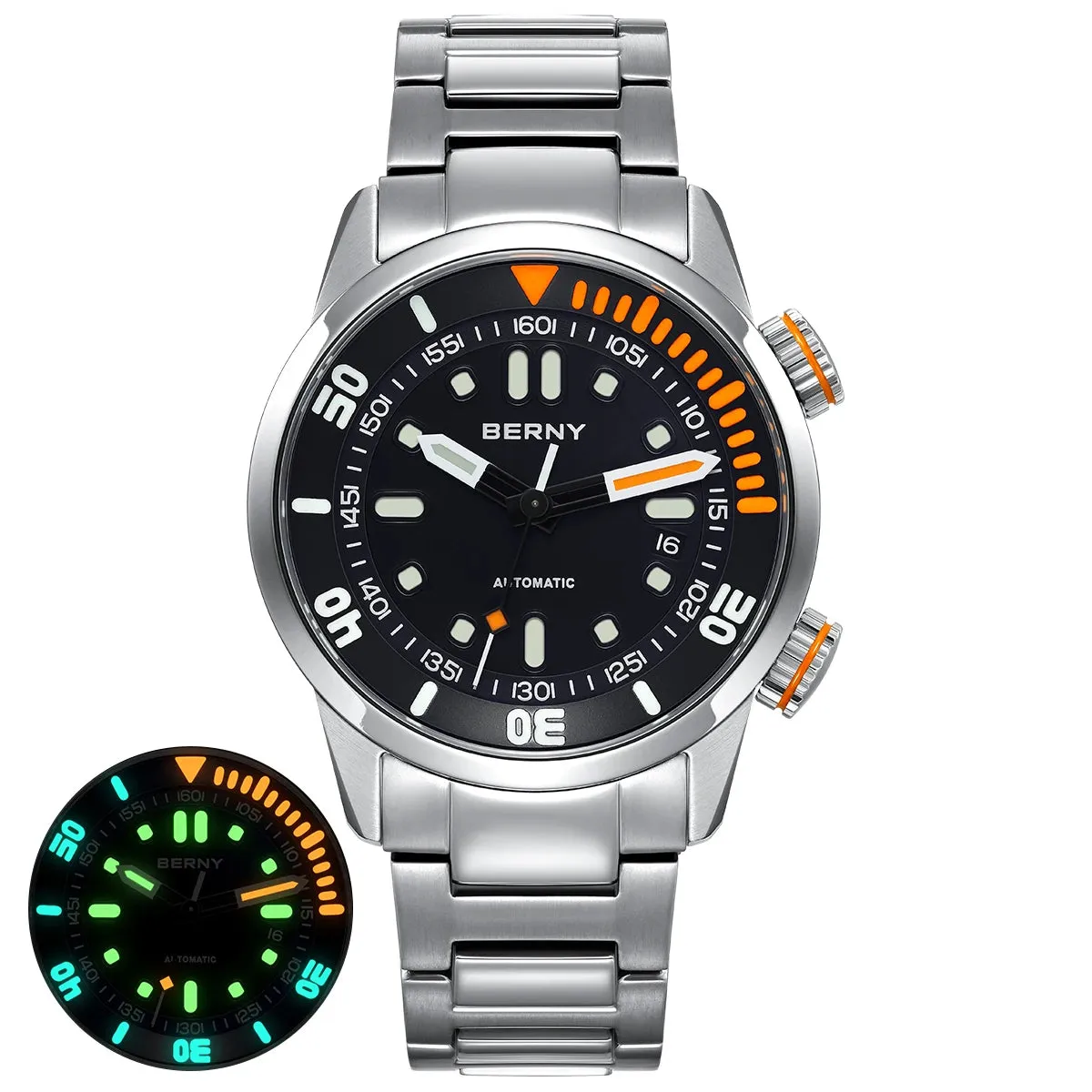 BERNY 20Bar Diver Men Mechanical Watch.