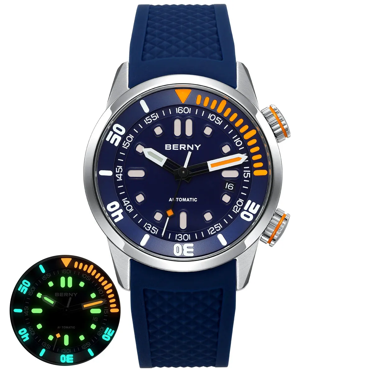 BERNY 20Bar Diver Men Mechanical Watch.