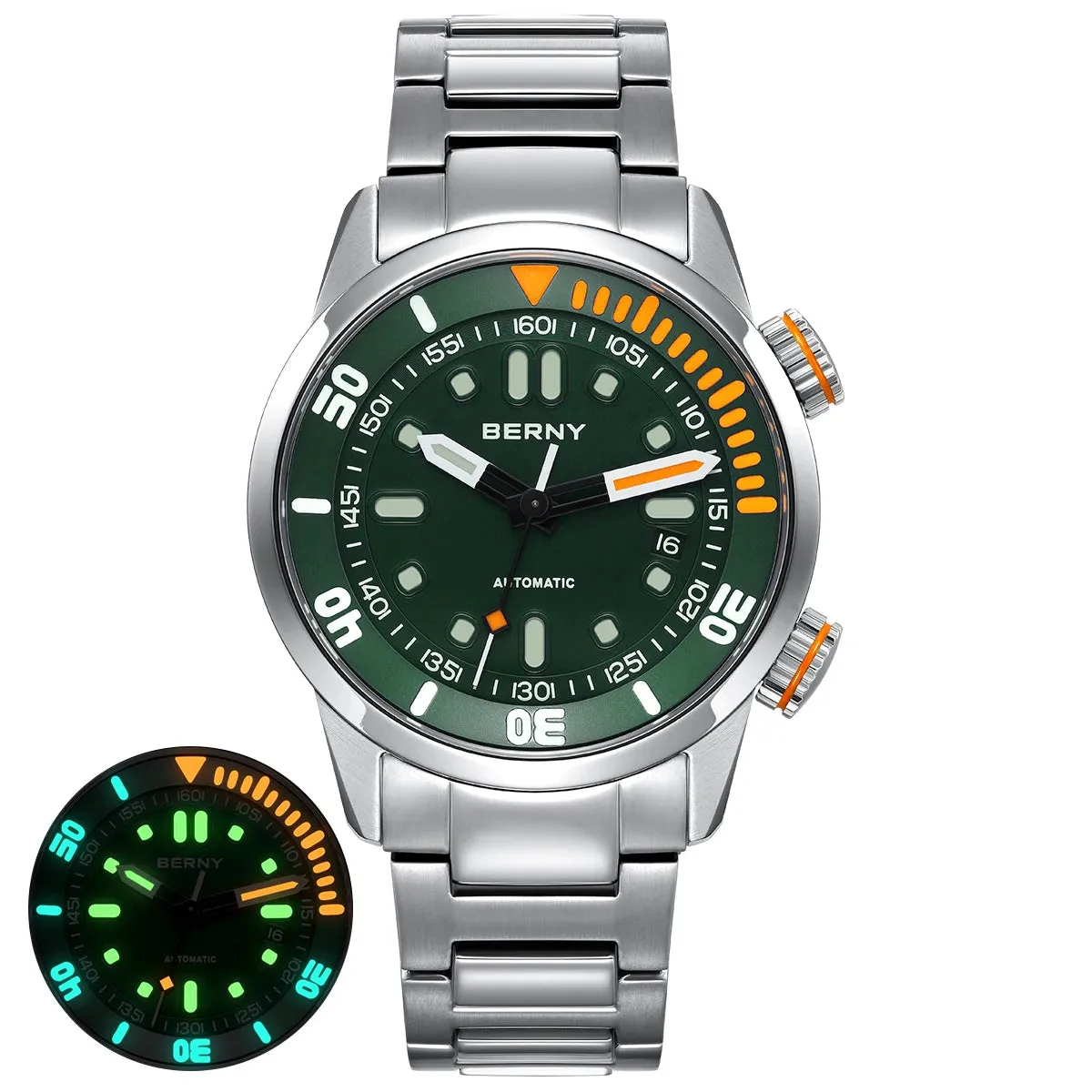 BERNY 20Bar Diver Men Mechanical Watch.