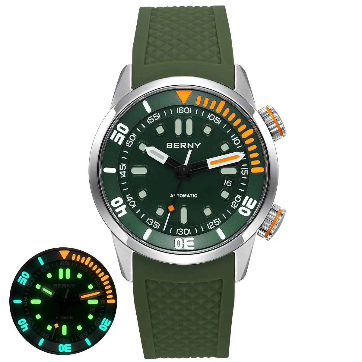 BERNY 20Bar Diver Men Mechanical Watch.