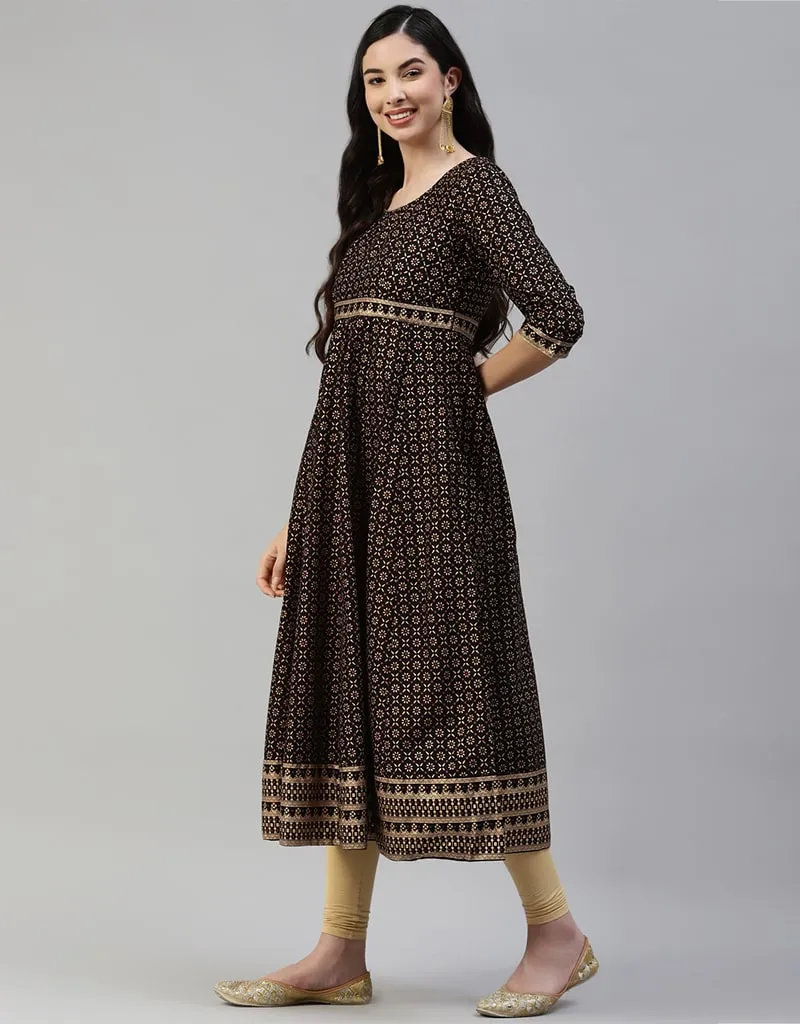 Black Cotton Lenggies Suit