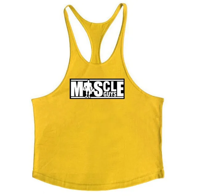 Optimized English title: Mens Sleeveless Bodybuilding Tank Top for Maximum Performance