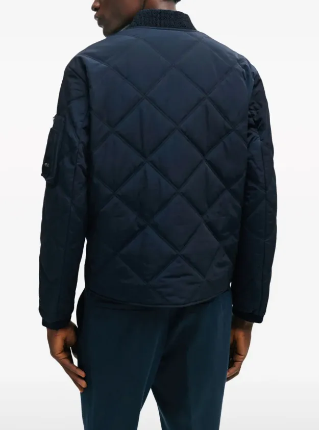 BOSS diamond-quilted bomber jacket