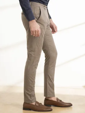 CASUAL PANT SLIM FIT CROSS POCKET BROWN KHAKI