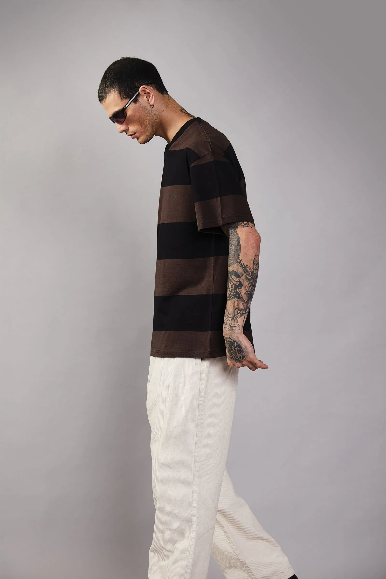 Coco Stripes Heavyweight Oversized T-shirt