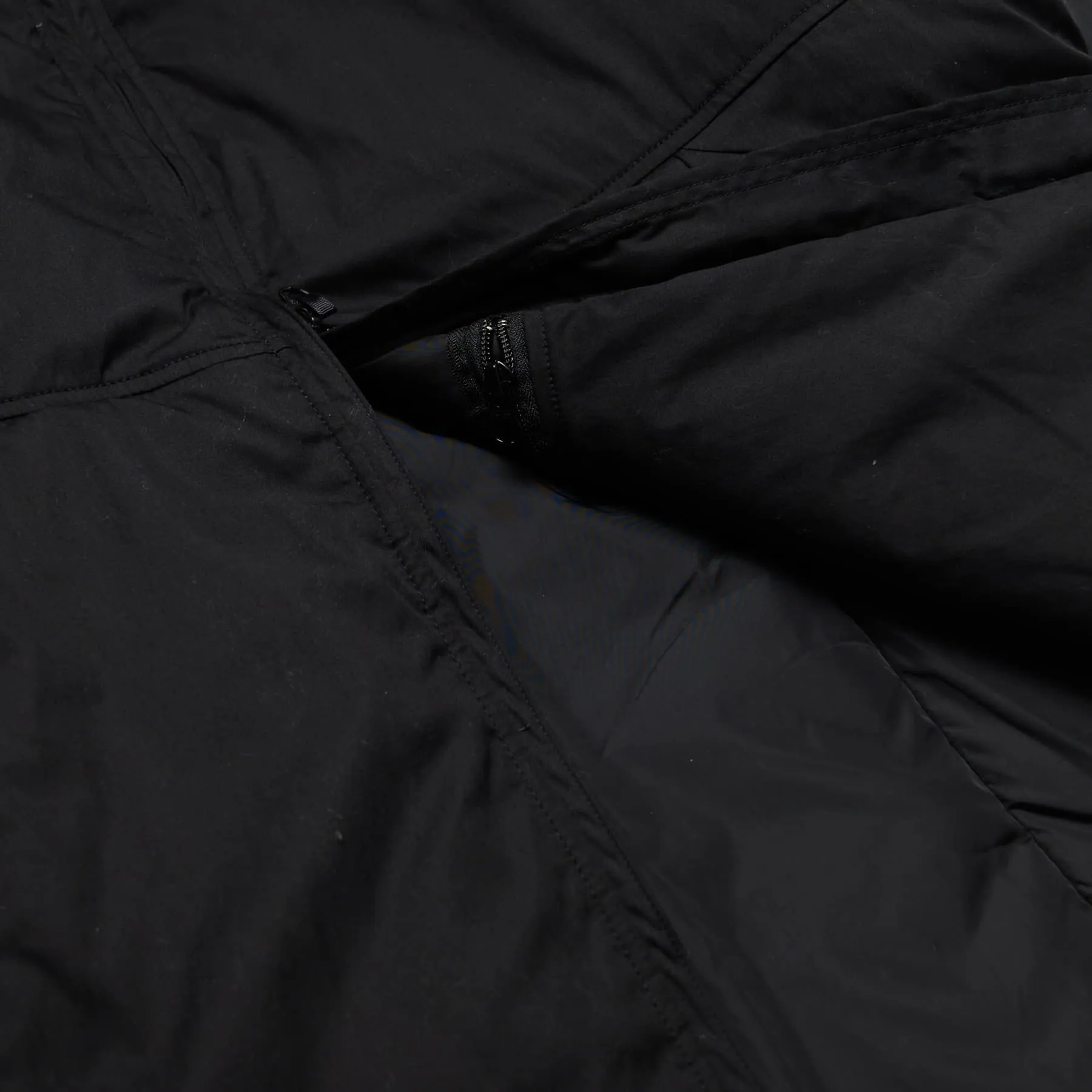 Cotton Nylon Padded Jacket - Black