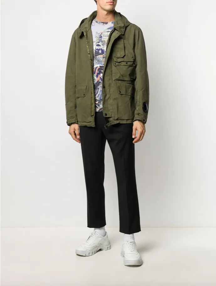 C.P. Company Mens Hooded Jacket with Google Lens Technology - Stylish and Functional Outerwear