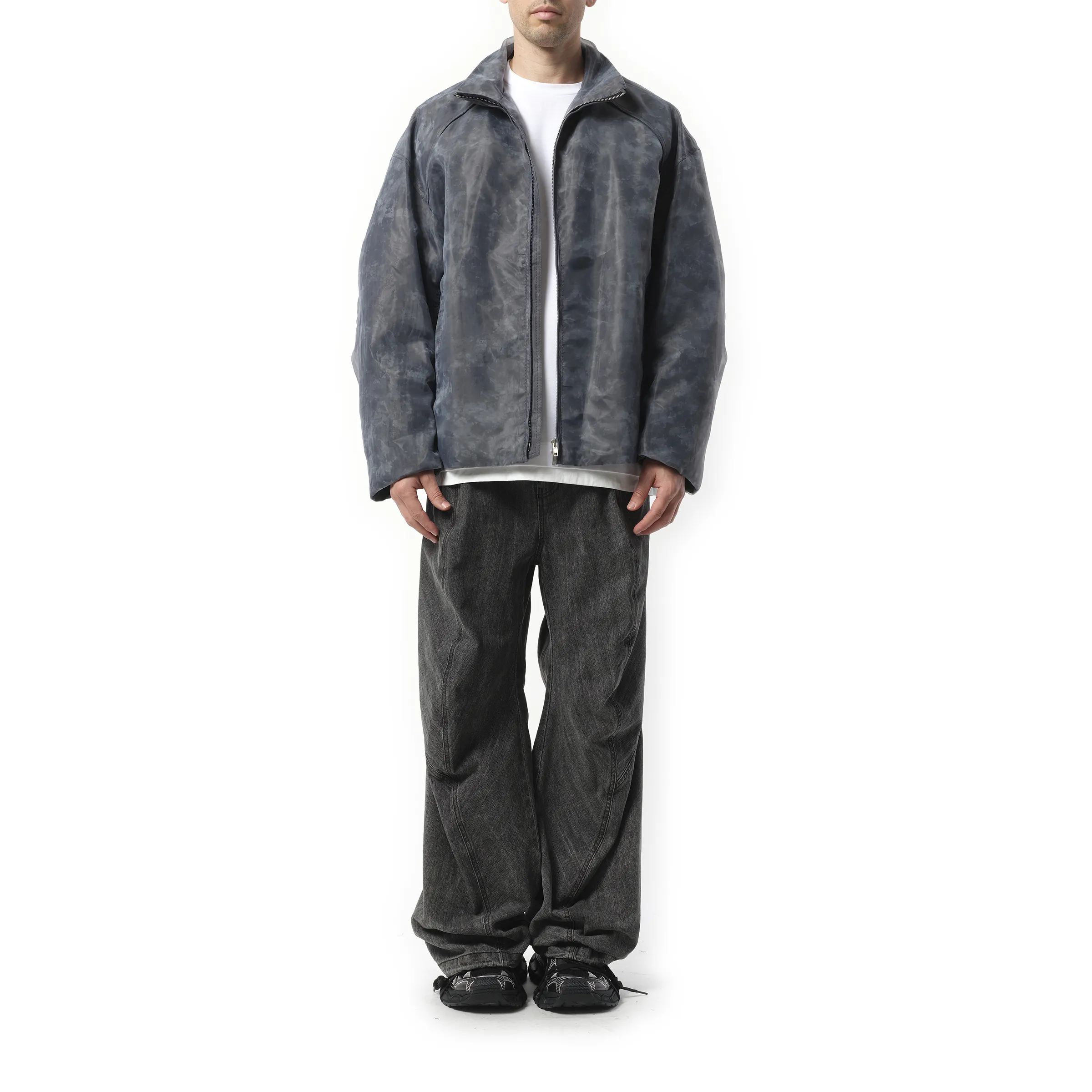 Cropped Vest Layered Reversible Utility Jumper in Black