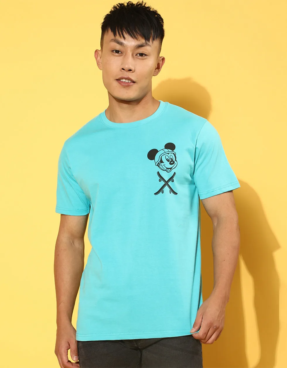 Disney Blue Regular Fit Back Graphic Printed Tshirt