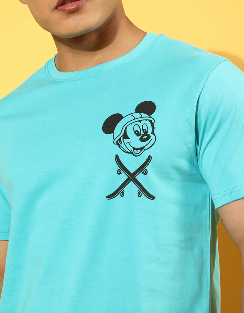 Disney Blue Regular Fit Back Graphic Printed Tshirt