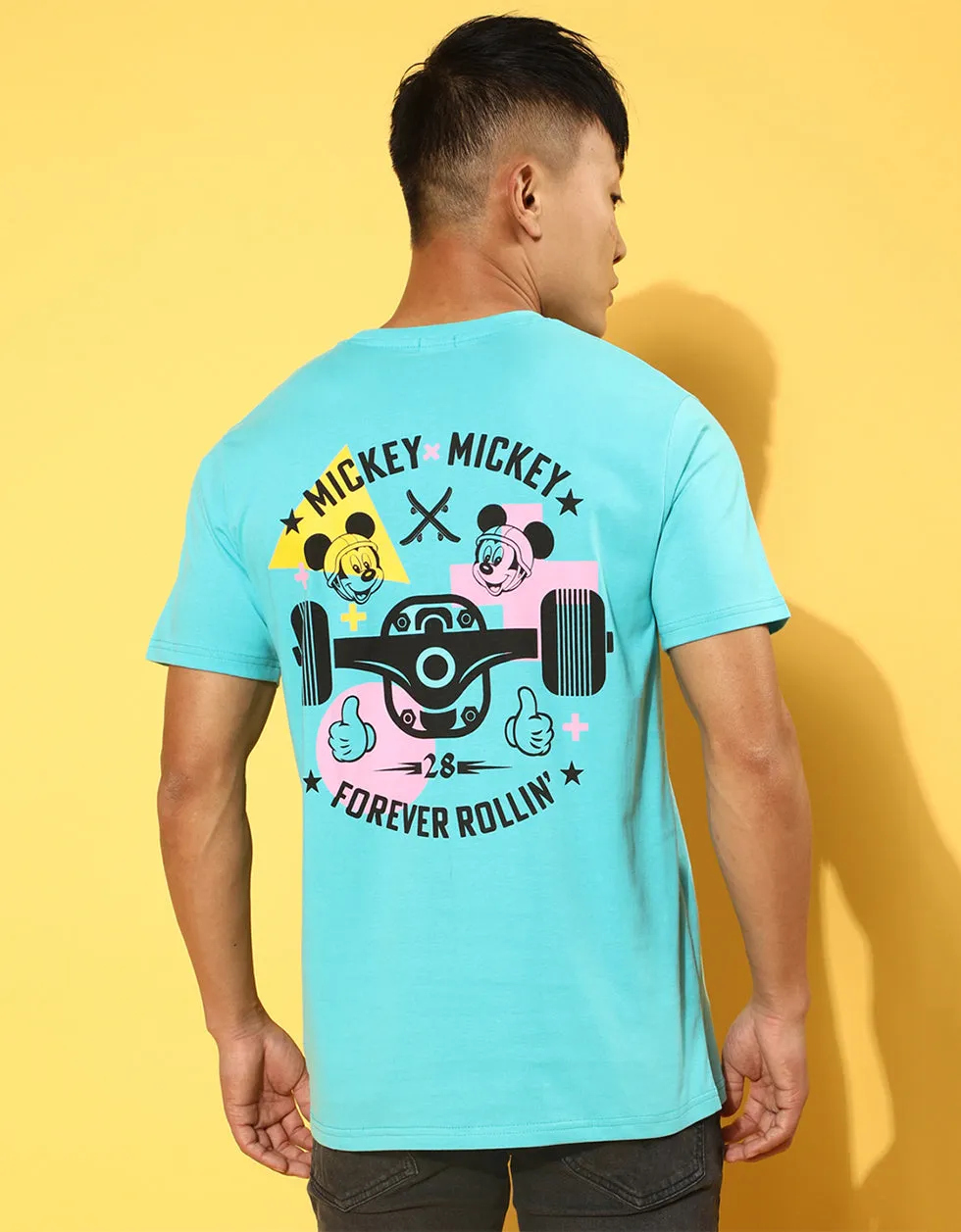 Disney Blue Regular Fit Back Graphic Printed Tshirt