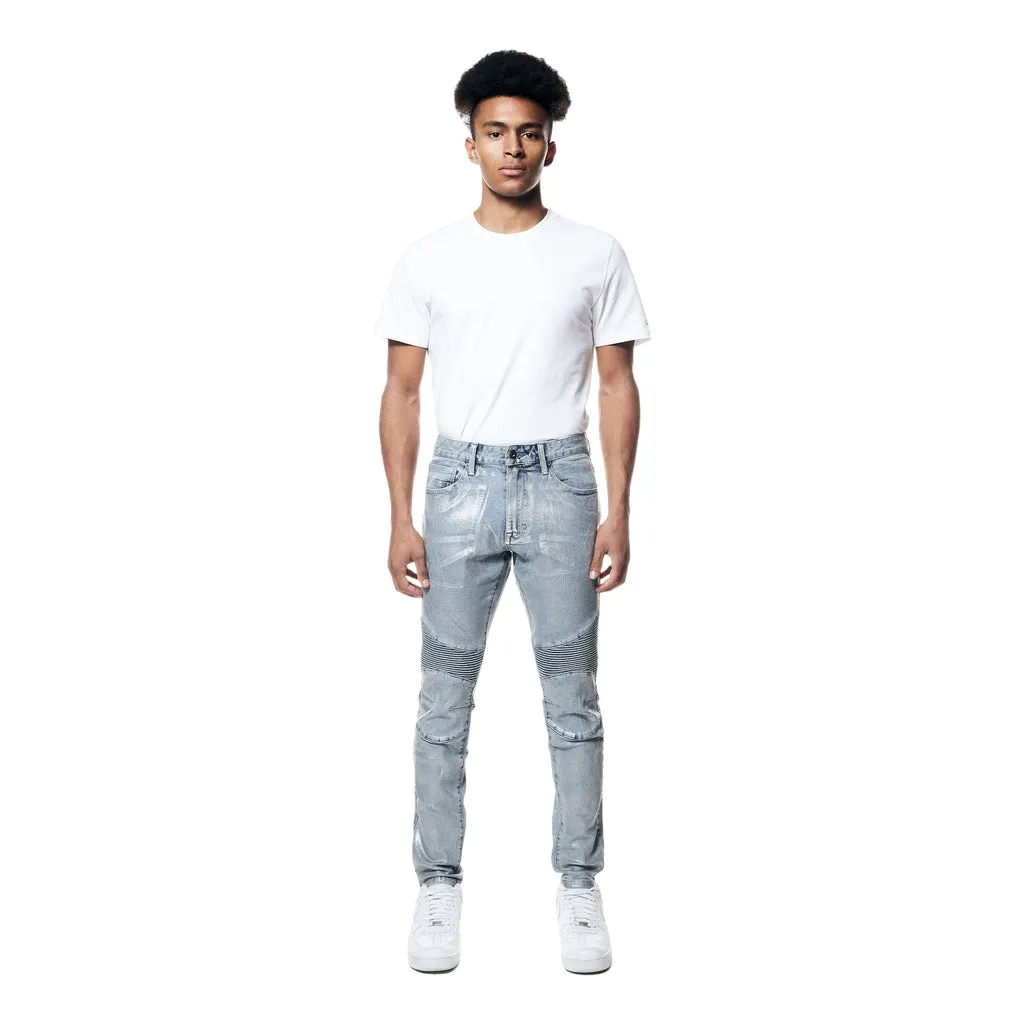 Iridescent Moto Jeans - Iridescent Blue
