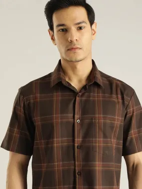Men Checked Half Sleeve Cotton Shirt