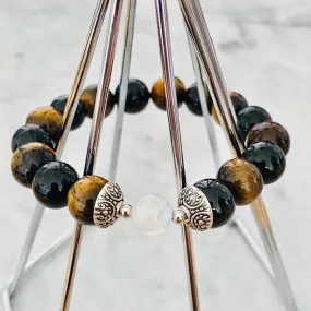 Moonstone, Black Tourmaline & Tigereye Men Bracelet