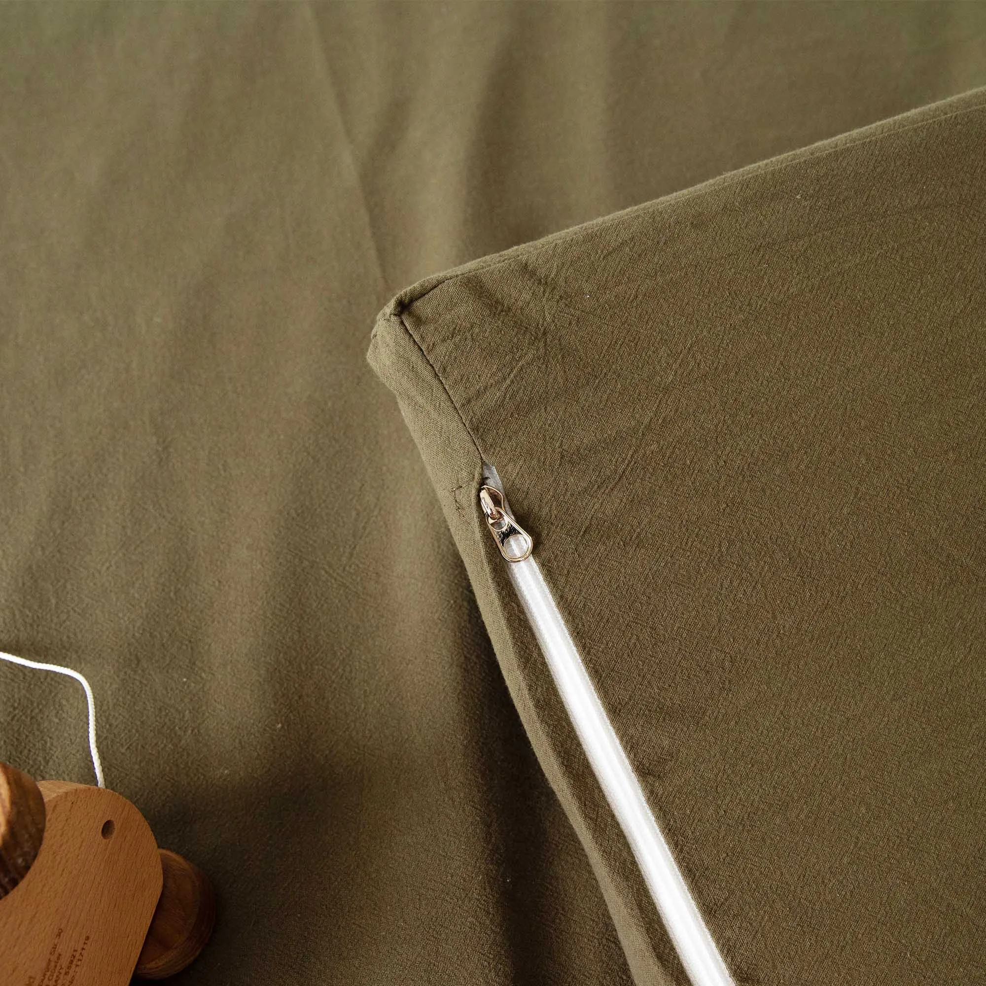 Olive Cotton Padded Play Mat | Memory Foam Comfort & Machine Washable Cover