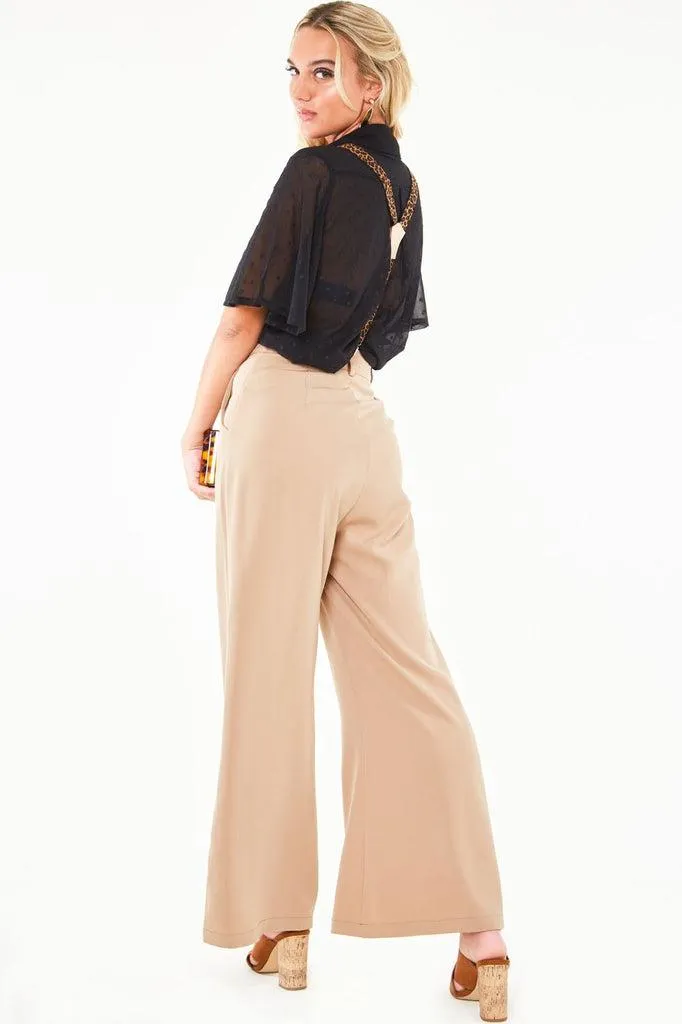 Safari Flare Trousers With Leopard Print Suspenders