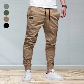 Solid Color Drawstring Casual Pants