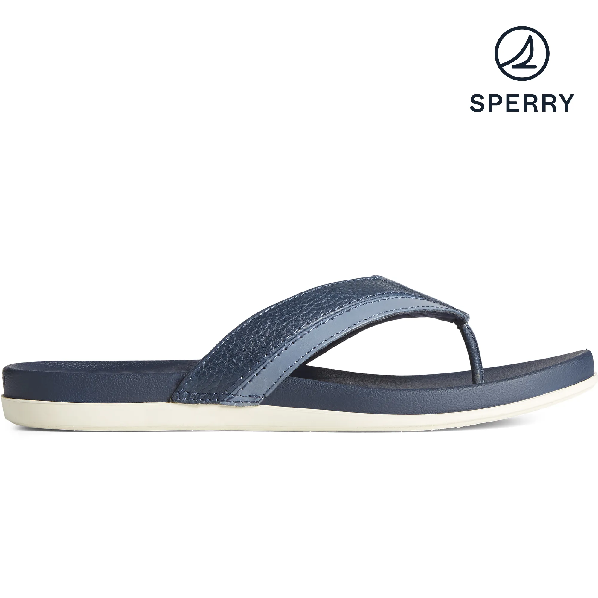 Navy Sperry Mens Plushwave Dock Thong Flip Flops - Comfortable and Stylish Footwear (Model: STS24251)