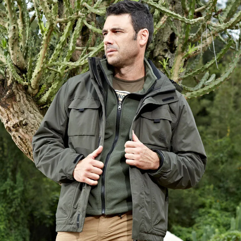 Three-in-one Windbreaker Thickened Removable Liner Cotton-padded Men Jacket
