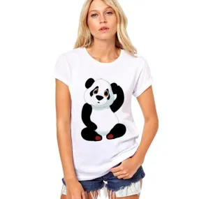 Women Lovely Cartoon Panda Printed T-Shirts