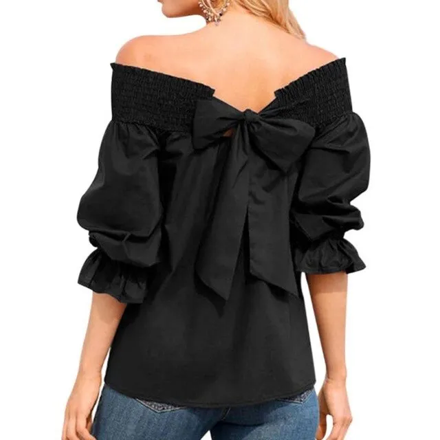 Women Solid Off Shoulder T-Shirts