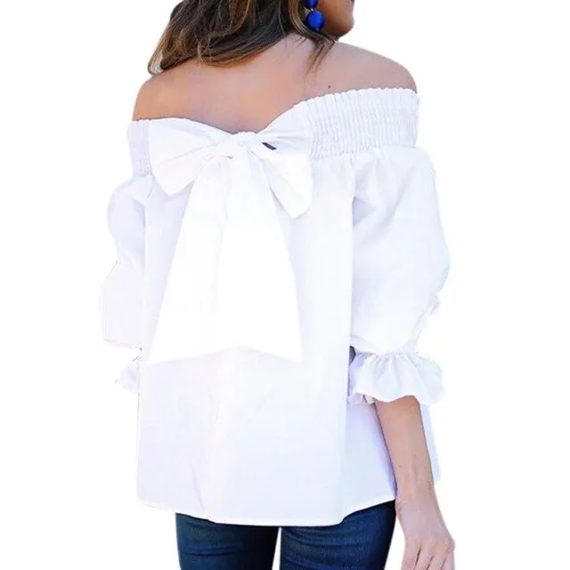 Women Solid Off Shoulder T-Shirts