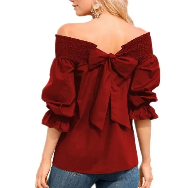 Women Solid Off Shoulder T-Shirts